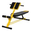 Soozier Adjustable Hyper Extension Weight Bench, Dumbbell, Foam Leg Holders, Workout Station, Yellow