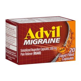 Advil Migraine Headache Relief, Ibuprofen 200mg for Nausea Relief - 20 Liquid Filled Capsules