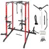 Power Cage, Multi-Function Power Rack with Adjustable Cable Crossover System and More Training Attachment, Weight Cage for Home Gym