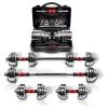 Adjustable Dumbbell Set With 3 in 1 Dumbbell Barbell Metal Connecting Rod, Chromed Weights, Hardcover Gift Box, Adjustable Weight Sets up to 66lbs