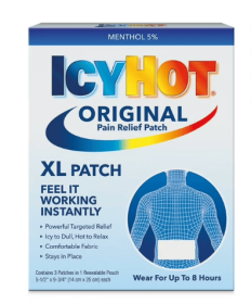 Icy Hot Original Topical Pain Reliever Patches, Numbing Cream and Muscle Rub Alternative, 5% Menthol, XL, 3 Count