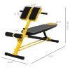 Soozier Adjustable Hyper Extension Weight Bench, Dumbbell, Foam Leg Holders, Workout Station, Yellow