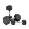 CAP Barbell 25lb Rubber Hex Dumbbell, Single Weight, Anti-Roll Design With Steel Handle For Strength Training