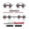Adjustable Dumbbell Set With 3 in 1 Dumbbell Barbell Metal Connecting Rod, Chromed Weights, Hardcover Gift Box, Adjustable Weight Sets up to 66lbs
